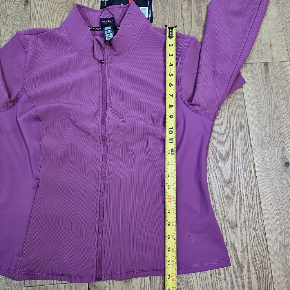 NWT Spyder Muave Ribbed Lightweight Long Sleeve Zip Up Jacket Extra Large - Picture 10 of 10